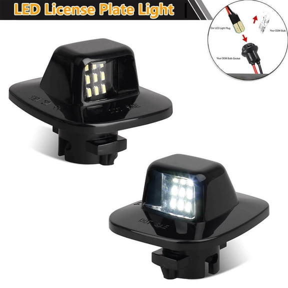 2X LED License Plate Light Red DRL Tube Lamp For Silverado GMC Sierra 1500 2500
