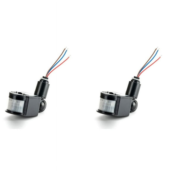 2X LED Light Motion Sensor Switch PIR Infrared Detector Automatic Movement Detector Auto on Off Outdoor, AC85-265V Black,2 X Motion Sensor Switch,Black