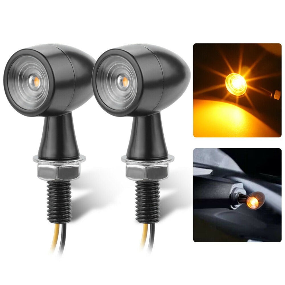2X LED Motorcycle Mini Turn Signal Tail Light Indicator Blinkers Amber