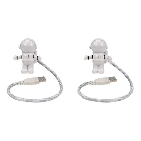 2X LED USB Night Light Astronaut Shape Lighting Adjustable Foldable for Computer PC Laptop Novelty Spaceman Lamp