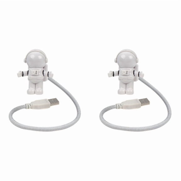 2X LED USB Night Light Astronaut Shape Lighting Adjustable Foldable for Computer PC Laptop Novelty Spaceman Lamp