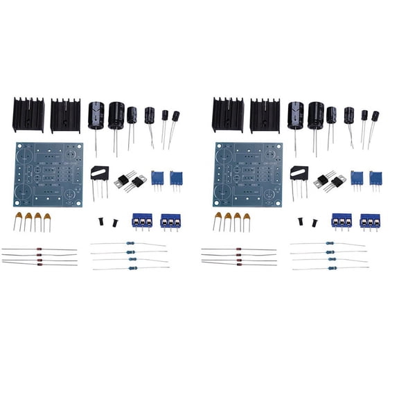 2X LM317 LM337 Positive and Negative Dual Power Adjustable Power Supply Board DIY Kit,2* LM317 dual power amplifier board set,blue