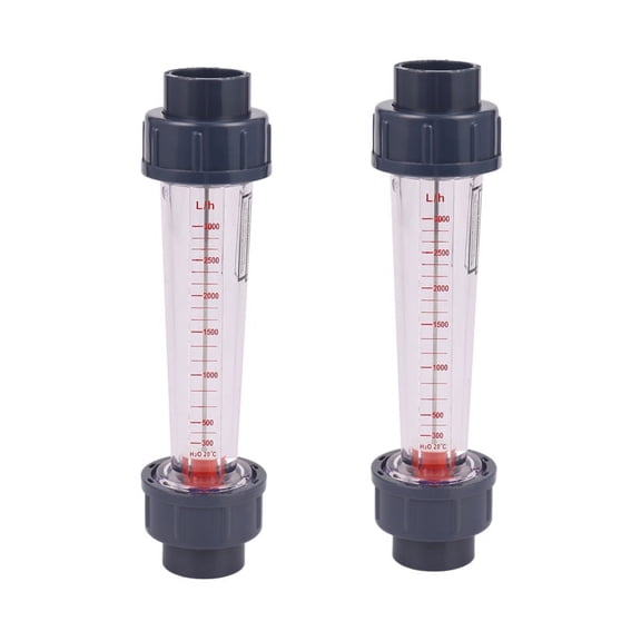 2X LZS-25 Flow Meter Plastic Tube Type 300-3000L/H Water Rotameter Liquid Flowmeter Measuring Tools for Chemical Light,2 x LZS-25 Flow Meter,blue