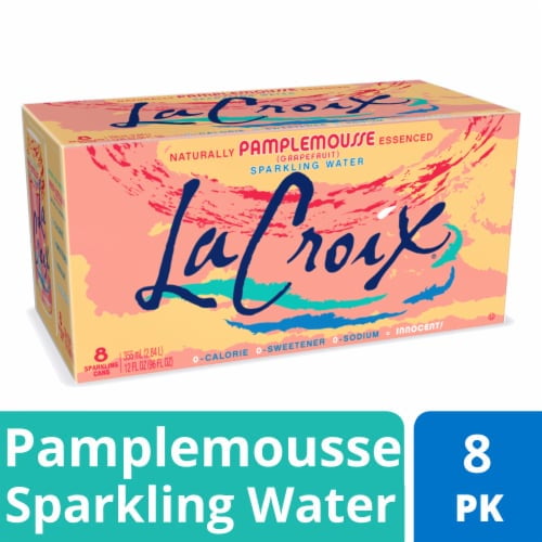 LaCroix Pamplemousse Grapefruit Flavored Sparkling Water Cans - 12 fl oz - 8 pk