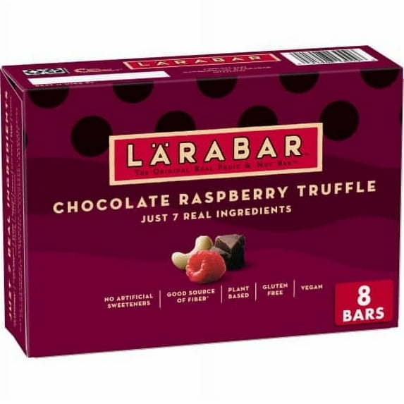 2X-Larabar Chocolate Raspberry Truffle Gluten Free Vegan Fruit Nut Bars - 1.6 oz - 8 ct