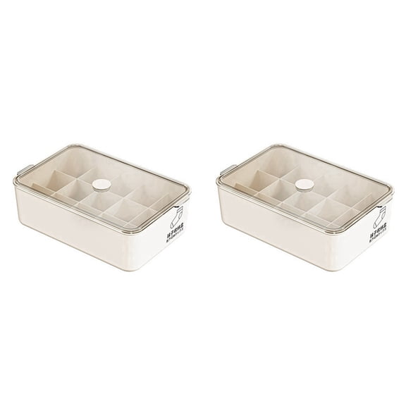 2X Large Capacity Dustproof Storage Box for Underwear and Socks Organizer Storage Box A Fifteen-Cell Box with A Lid