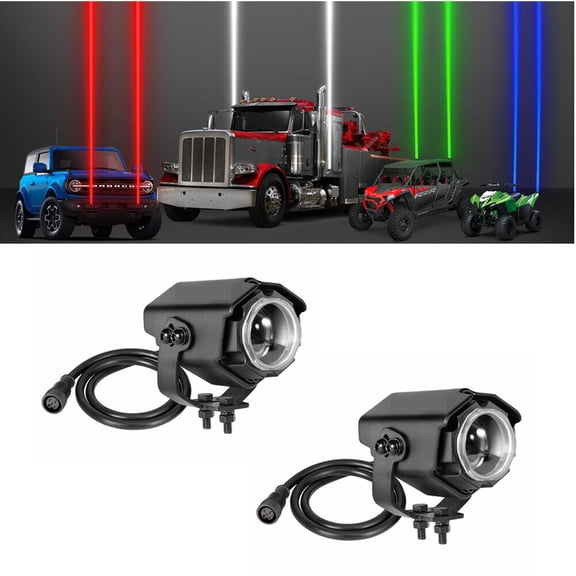 2X Laser RGB LED Whip Light Hexagon Pods Spot Beam Remote Antenna For RZR Can-Am