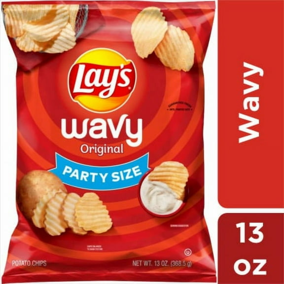 2X-Lay's Original Wavy Potato Chips Party Size - 13 oz