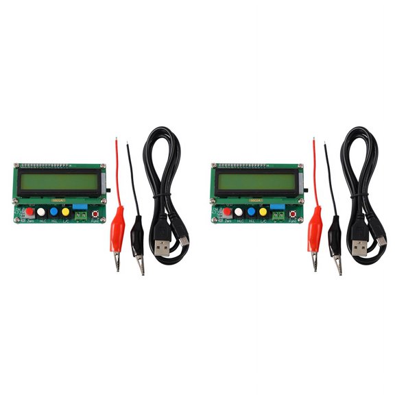 2X Lc100-A Digital LCD High Precision Inductance Capacitance L/C Meter Capacitor Tester Frequency 1Pf-100Mf + Test Clip