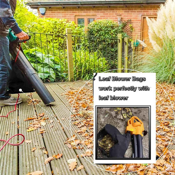2X Leaf Blower Bag Zippered Bottom Dump Leaf Blower Vacuum Bag Collect Leaf for Garden Lawn Fits Blowers Vacuums