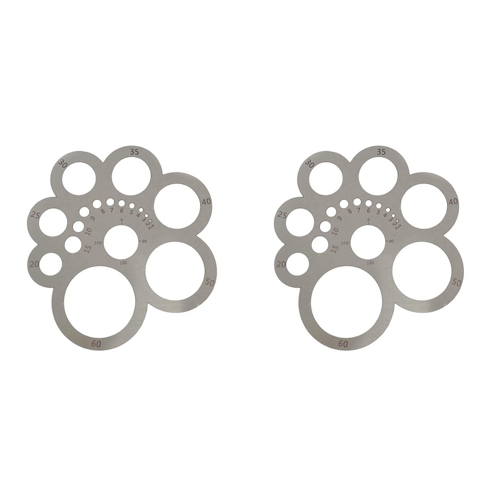 2X Leather Cutting Tool Corner Cutter Circle Drawing Template Metal Ruler for Leathercraft Woodworking Sewing DIY Craft