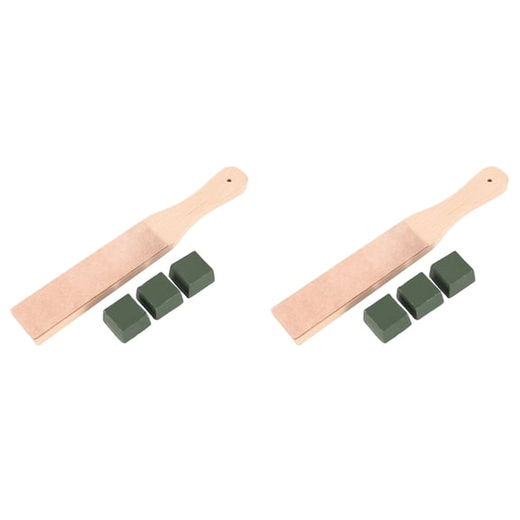 2X Leather Stropping  Leather Strop Board 6 Packs Leather Sharpening Polishing Compound Hone Knife Sharpener