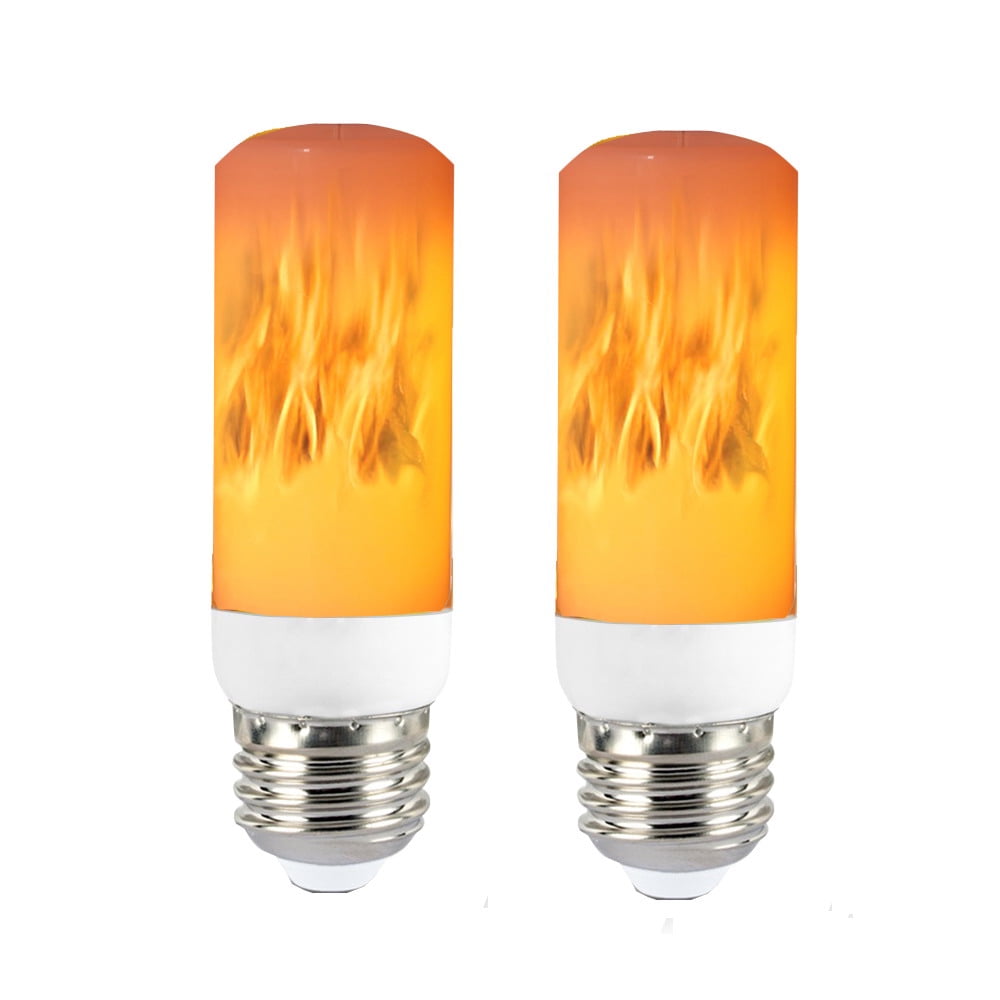 2Pack LED Flame Effect Light Bulbs, 3W Flickering Fire, E26 Vintage