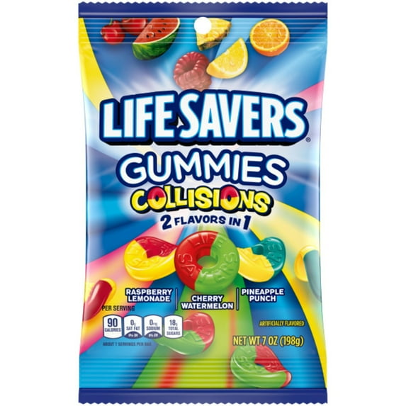 2X - Life Savers Gummies Collisions Assorted Flavors, 7 Oz