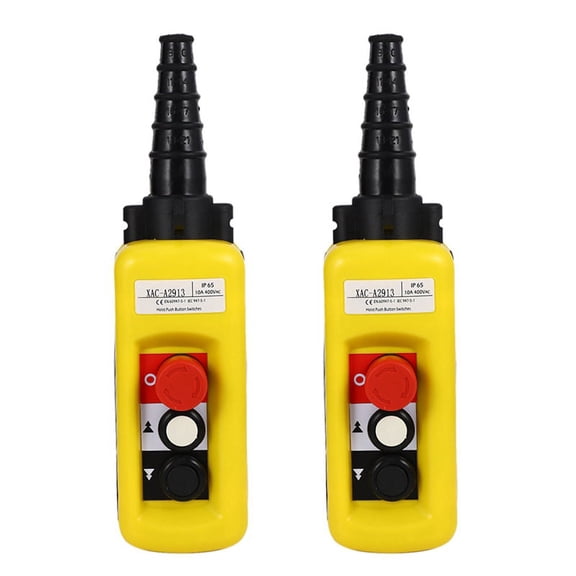 2X Lift Control Pendant -A2913 Waterproof Handheld Pushbutton Switch with Electric Hoist Handle