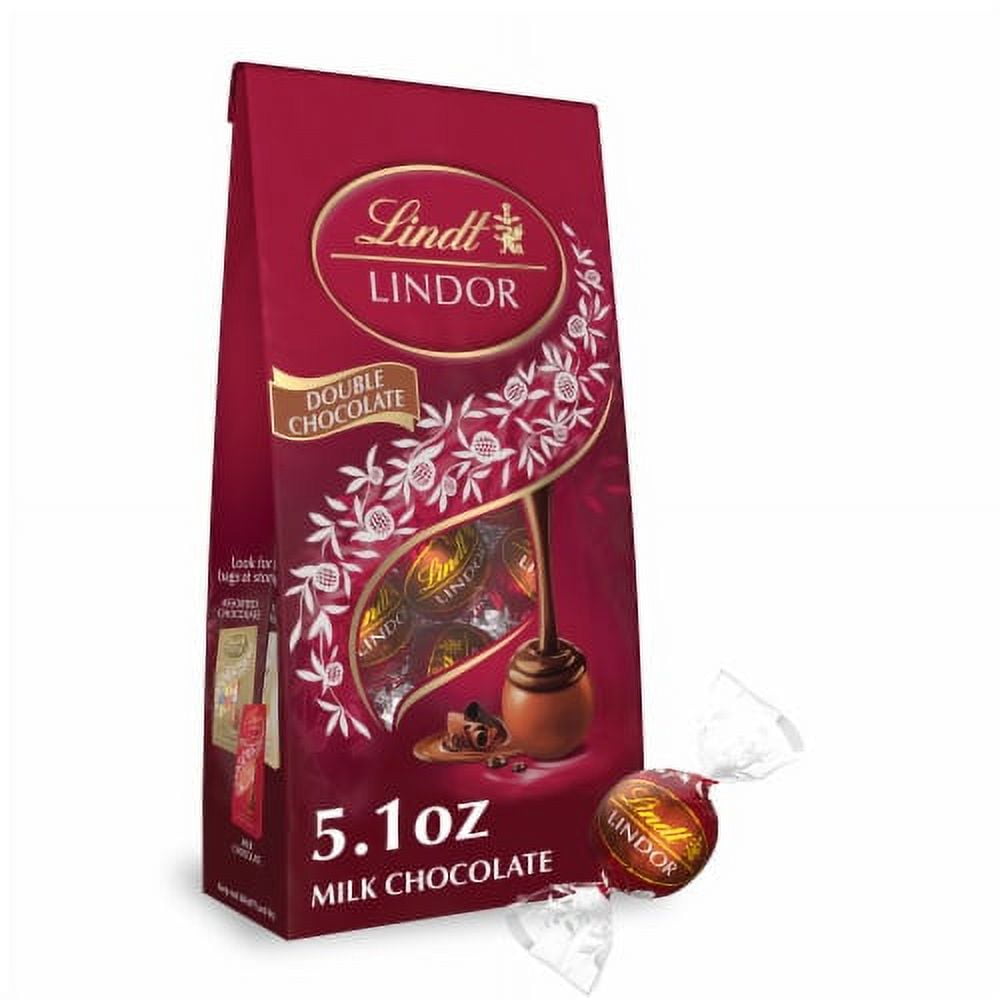 2X Lindt LINDOR Double Chocolate Milk Chocolate Candy Truffles Bag