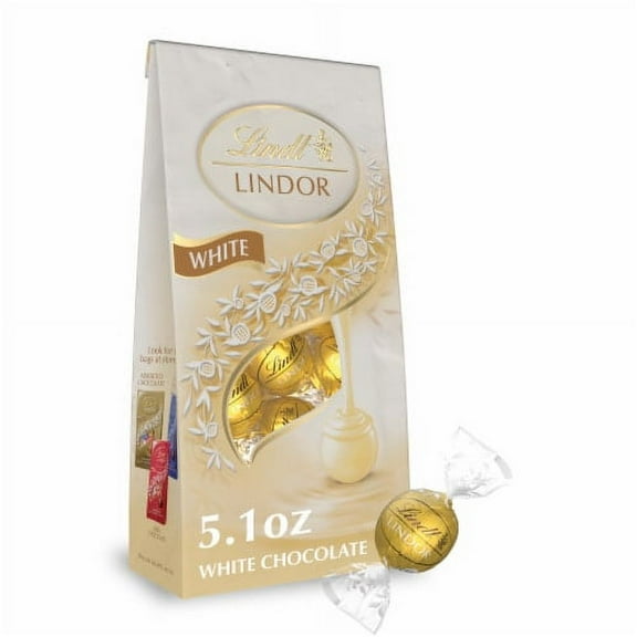 2X - Lindt LINDOR White Chocolate Candy Truffles Bag