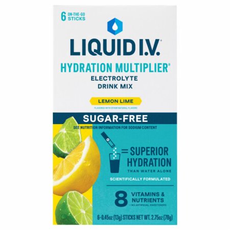 2X - Liquid I.V. Hydration Multiplier Zero Sugar Lemon Lime Drink Mix Packets 6 ct / 0.45 oz