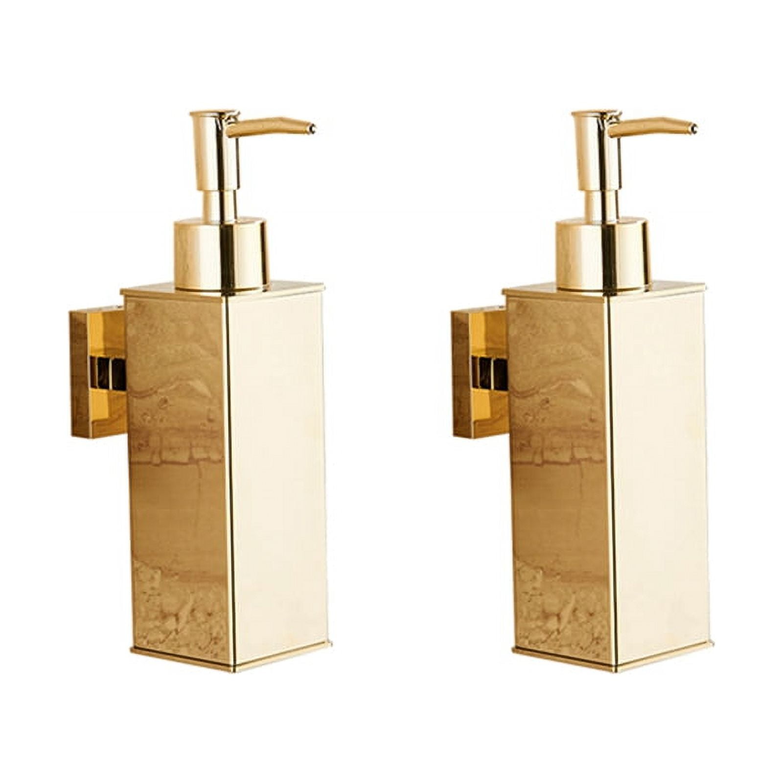 2X Liquid Soap Dispenser Bathroom Wall Mounted Gold Shower Gel ...