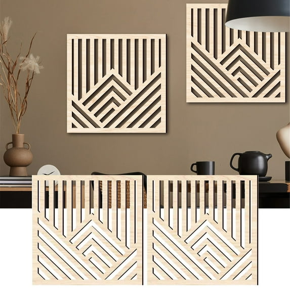 2X Listing Clearance! Rustic Wood Wall Decor Wall Art Furniture Modern Abstract Wooden Wall Art Farmhouse Hanging Decoration for Living Room Bedroom Home Indoor Outdoor Office Wall Decor White