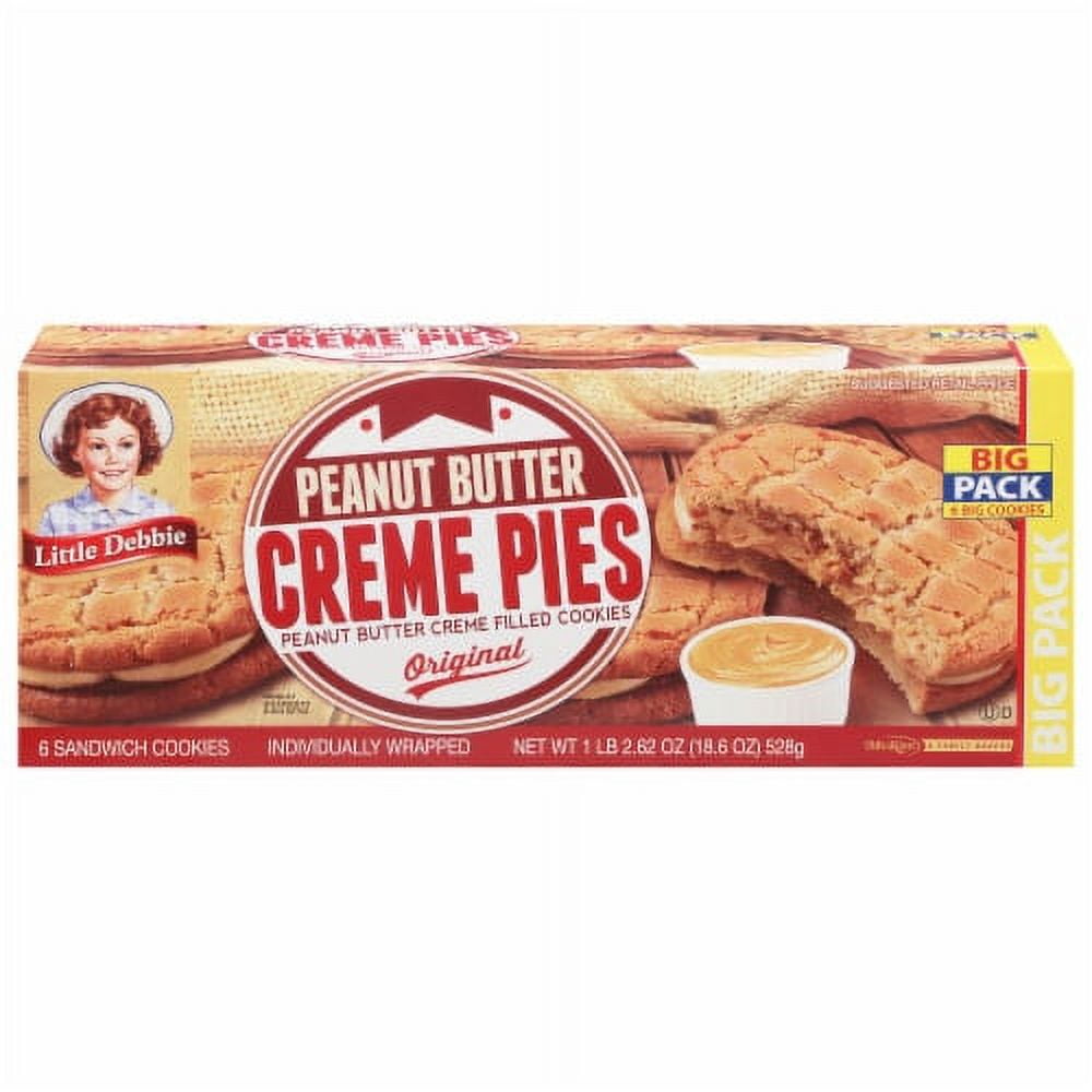 2X-Little Debbie Original Peanut Butter Creme Pies Big Pack - 3.1 oz - 6 ct