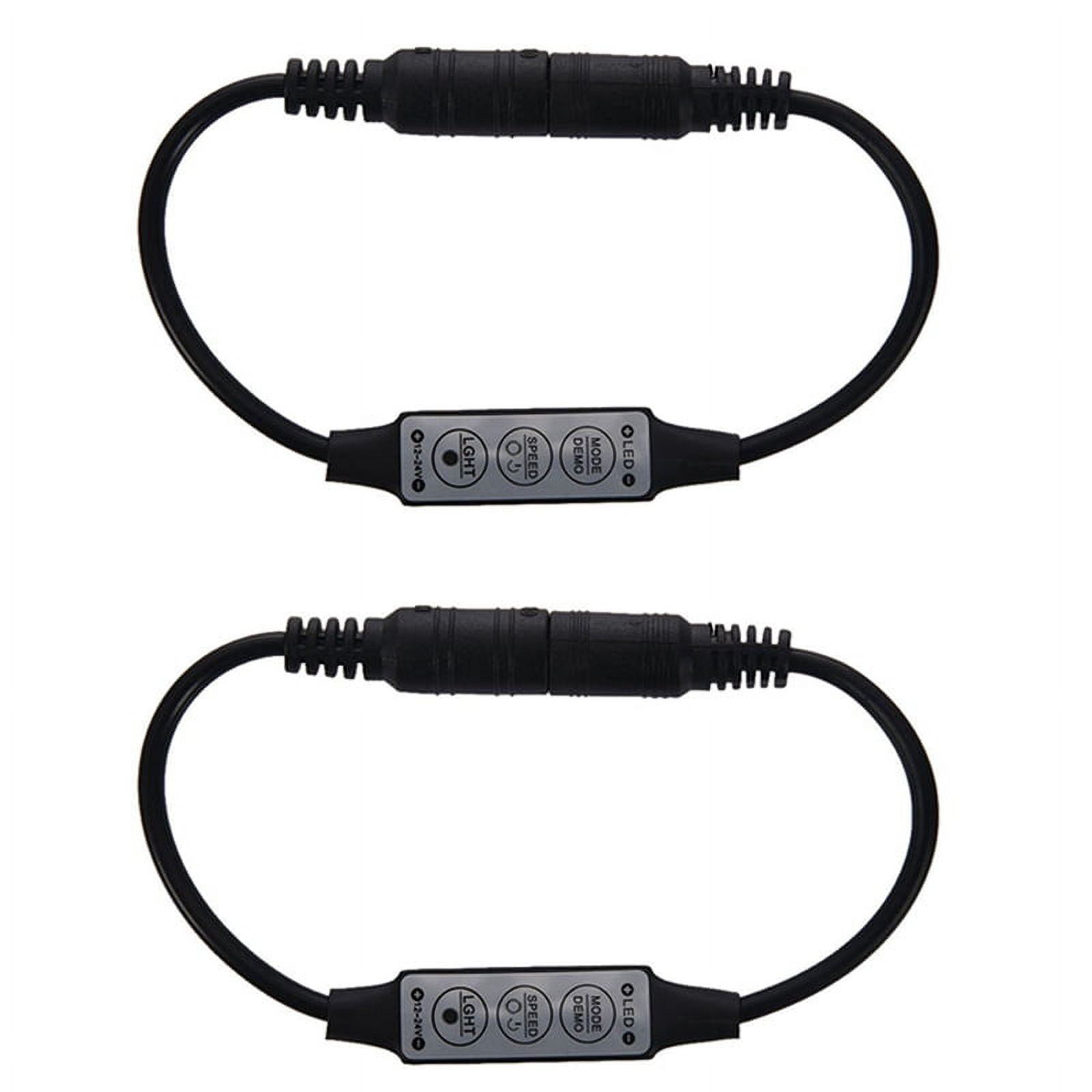 2X Low-Profile Inline Controller Mini 3 Key Dimmer Switch for LED Strip ...