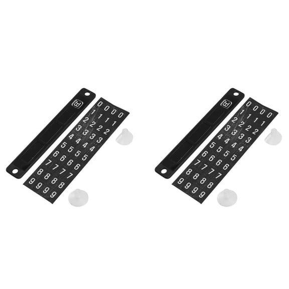 2X Luminous Magnetic Temporary Parking Card Phone Number Card Sticker for K2 Soul 3 6,2 x Phone Number Card 8 Sets x Numbers,black