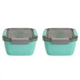 thumbnail image 1 of 2X Lunch Container to Go, 1500Ml Salad Bowls with 3 Compartments, for Toppings, 1 of 8