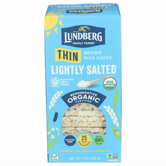 Lundberg Organic Brown Rice Thin Stackers 6 oz - Pack of 2