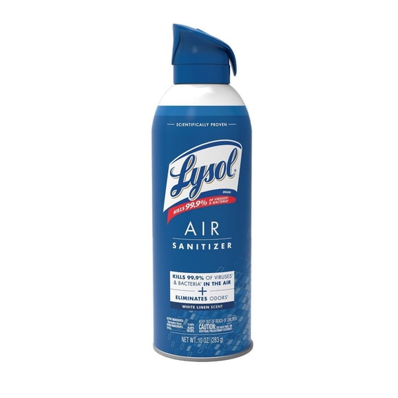2X - Lysol Air Sanitizing Spray, Odor Eliminating Air Freshener, White Linen, 10 oz
