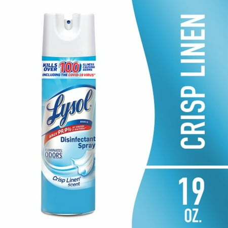 2X - Lysol Disinfectant Spray, Sanitizing Antibacterial Spray, Crisp Linen, 19 oz 19 oz