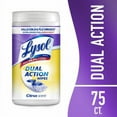 thumbnail image 1 of Lysol Dual Action Disinfecting Wipes, Sanitizing Antibacterial&nbsp;Cleaning Wipes, Citrus, 75 ct, 1 of 5