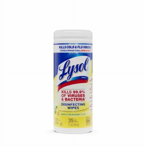 Pack of 2 - Lysol Disinfecting Wipes, Sanitizing AntibacterialCleaning Wipes, Lemon and Lime Blossom, 35 ct 35 ct