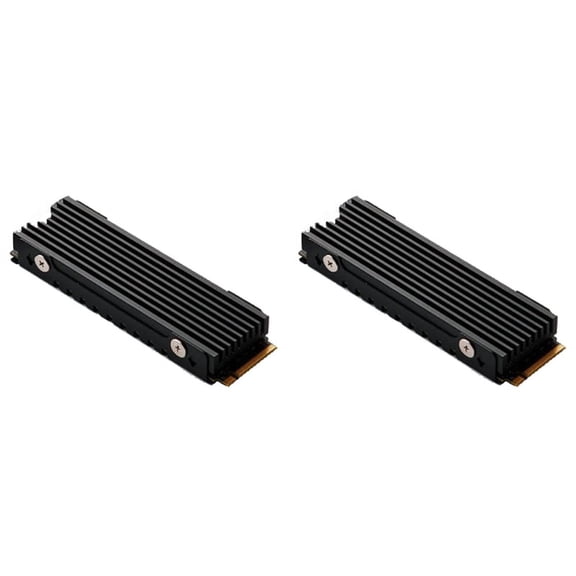 2X M.2 2280 NVMe Heatsink M.2 SSD Heatsink Cooling Pad Aluminum Dissipation with Thermal Pad for M2 2280 Ssd Black