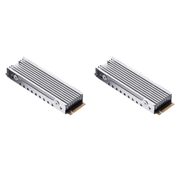 2X M.2 2280 NVMe Heatsink M.2 SSD Heatsink Cooling Pad Aluminum Dissipation with Thermal Pad for M2 2280 Ssd Silver