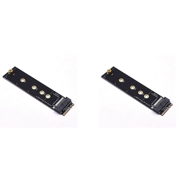 2X M.2 A+E KEY Slot To M.2 NVME Adapter Card NGFF To KEY-M Expansion Card NVMe PCI Express SSD Port Expansion Adapter,2 x Adapter card,Black