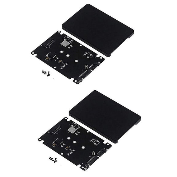 2X M.2 NGFF to 2.5 Inch SSD/MSATA to Adapter Card Case (B Key for PC Adapter M2 +M Desktop Socket NGFF ) PCB+plastic black,2 x NGFF SSD To 2.5 Adapter Card Case