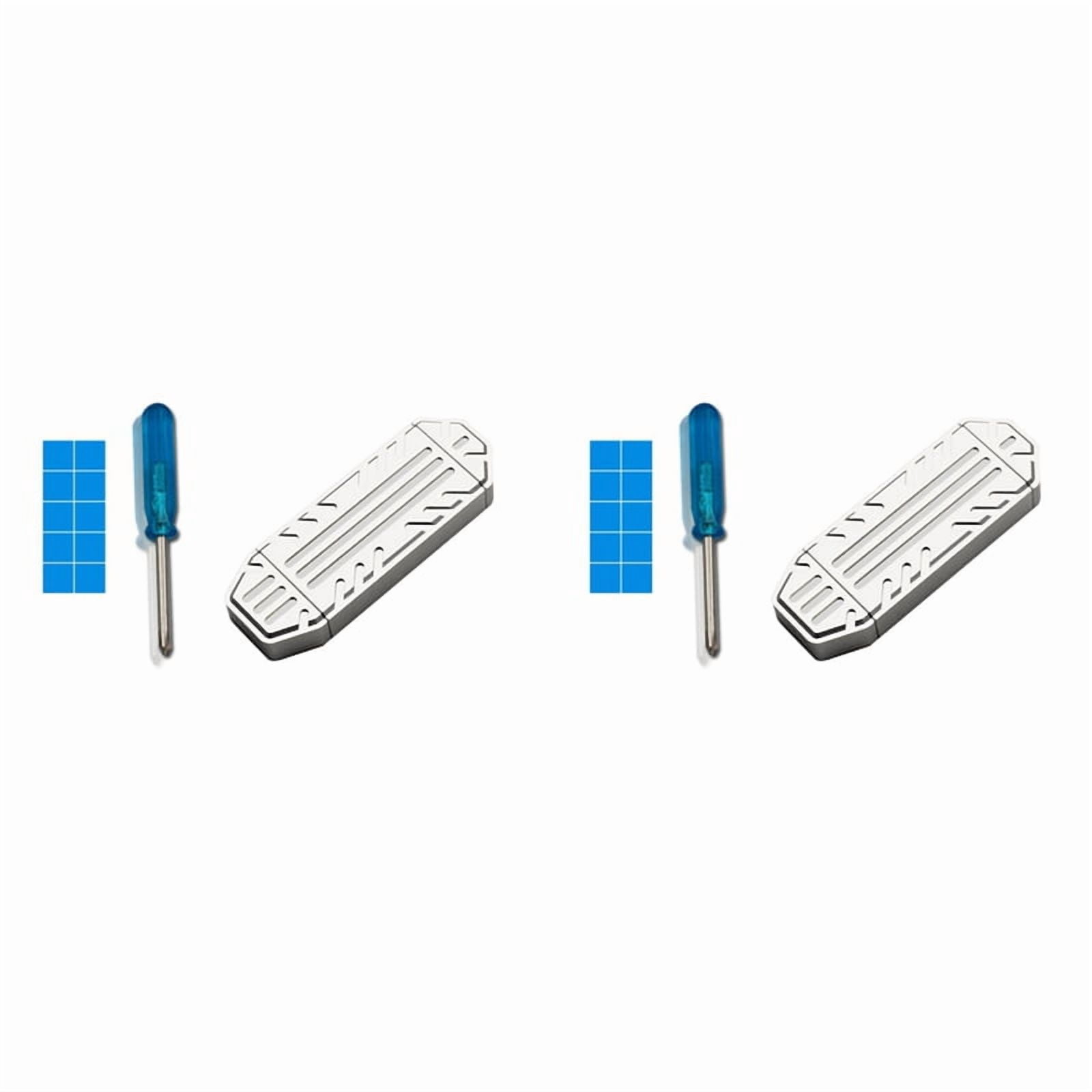 2X M.2 NVME SSD Case External Enclosure USB 3.2 Gen2 10Gbps Type-A + Type-C M2 NVME Adapter Box Supports 2230,2 x M.2 NVME SSD Case 2 x screwdriver 2 x heat sink,Silver
