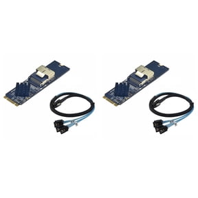 2X M.2 NVME to Mini SAS SFF-8087 Expansion Card Support 4 Port SATA3.0 6Gbps HDD SSD SATA Controller SFF8087 to M2 NVME