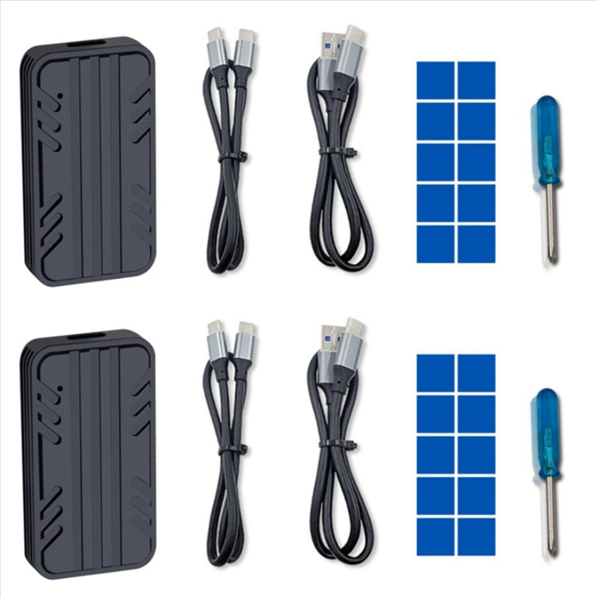 2X M.2 NVMe SATA SSD External Enclosure Type-C USB3.1 Gen2 10Gbps SSD Case Dual Protocol SSD Hard Disk Box for SSD 2230
