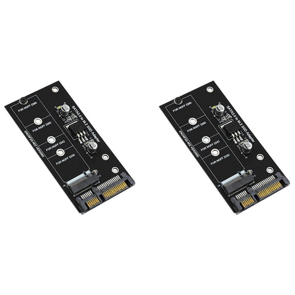 2X M.2 Adapter M2 to Adapter M.2 to Adapter M.2 NGFF Converter 2.5Inch SATA3 Card B Key for 2230-2280 M2