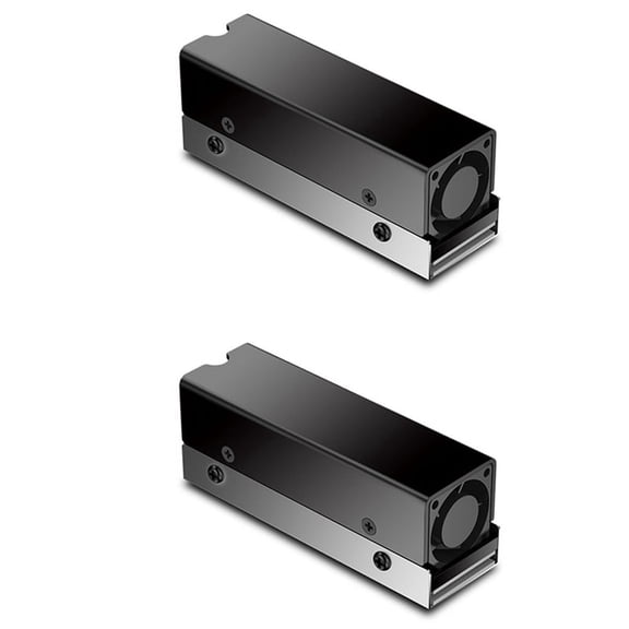 2X M.2 SSD NVMe Heat Sink M2 2280 Solid State Disk Air Circulation Radiator with Fan Aluminum Heatsink Thermal Pad