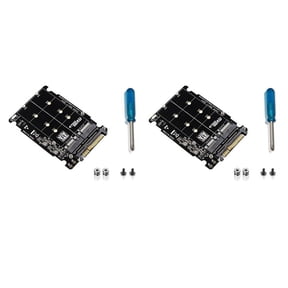 2X M.2 SSD to U.2 Adapter 2In1 M.2 NVMe and -Bus NGFF SSD to PCI-E U.2 Adapter PCIe M2 Converter,Without Shell,black