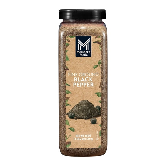 2X M M Fine Ground Black Pepper, 18 oz.