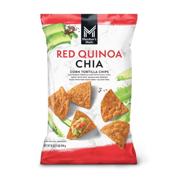 2X M M Red Quinoa Chia Corn Tortilla Chips, 16 oz.