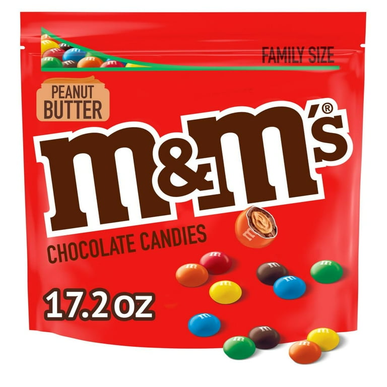 2X - M&M,S Peanut Butter Milk Chocolate Candy, Family Size, 17.2