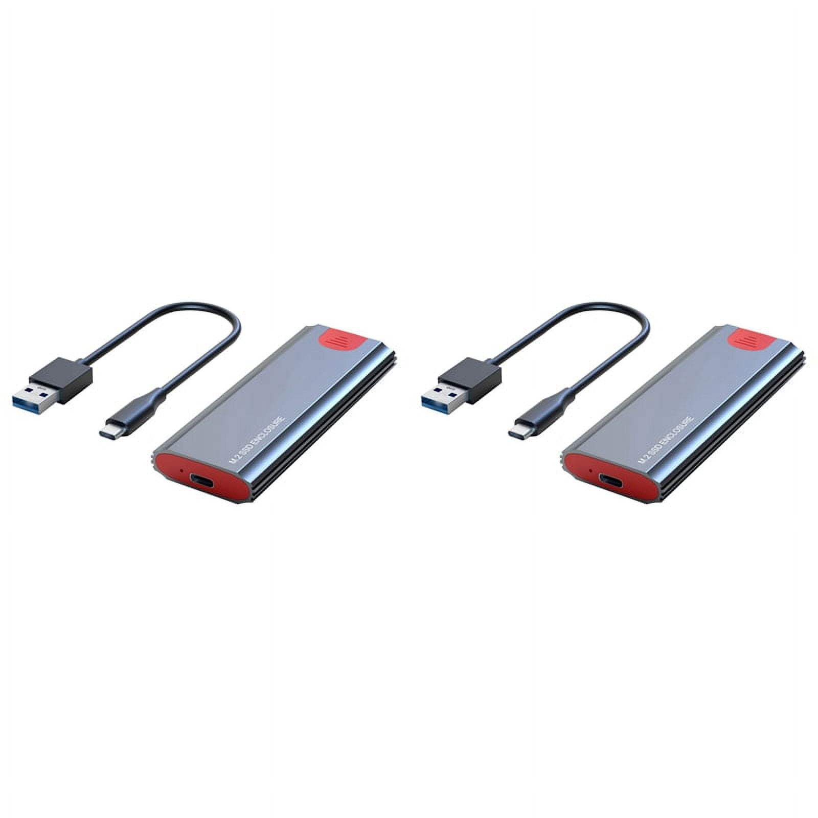 2X M2 SSD Case M.2 to USB 3.1 Gen 2 10Gbps NVMe SSD Enclosure for NVMe PCIE M Key/(B+M) Key SSD Hard Disk,M2 SSD Case AC