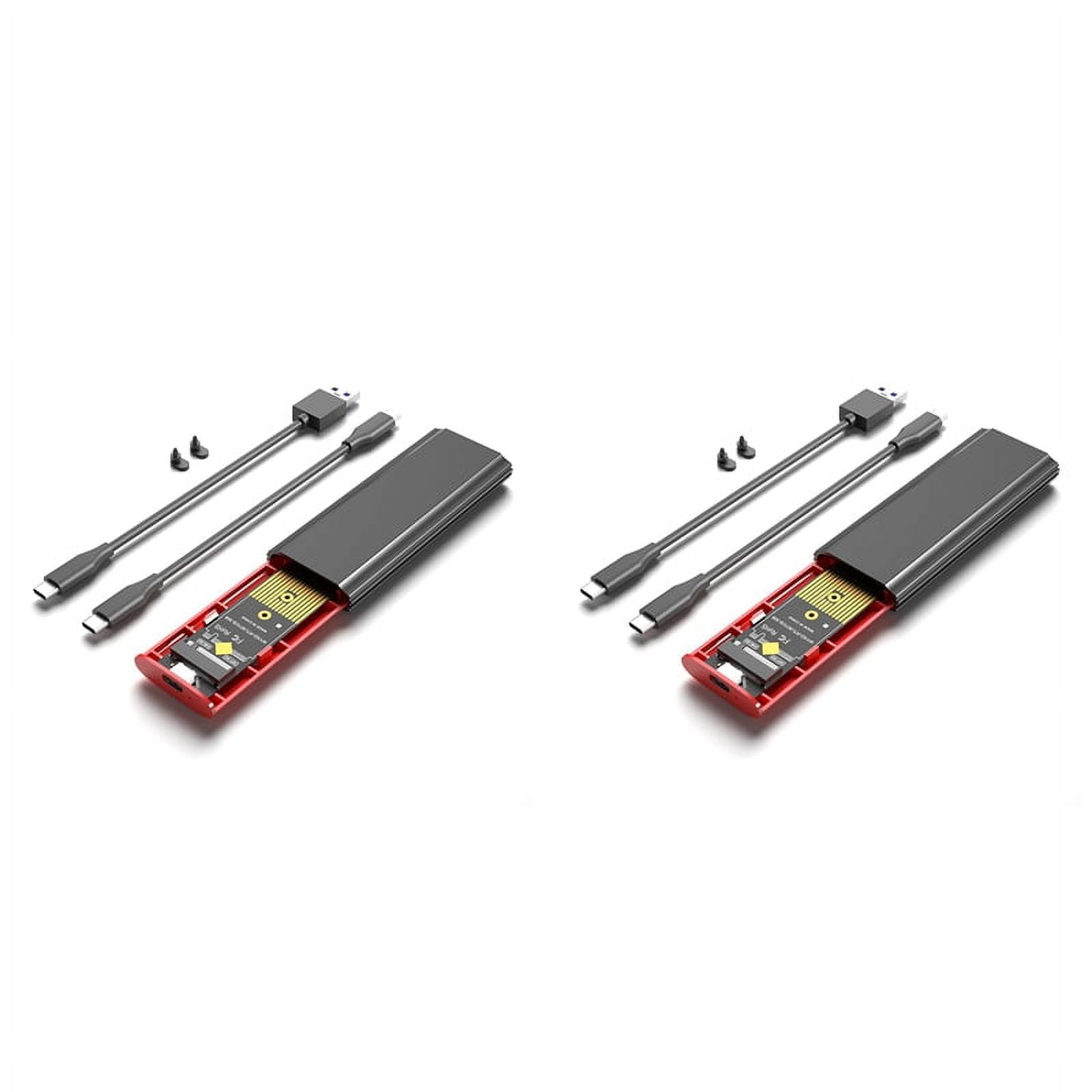 2X M2 SSD NVME Enclosure M.2 to USB 3.1 SSD Box Case for M.2 PCIe NVMe M Key 2230/2242/2260/2280 Tool Free Adapter,Black