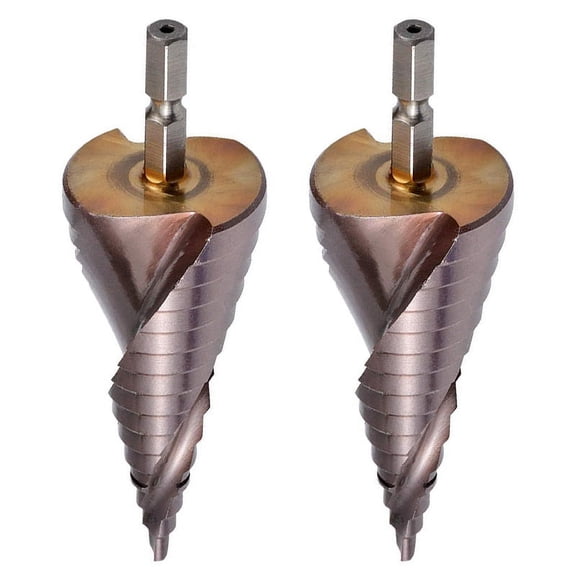 2X M35 HSS Co Step Drill Bit Cobalt Cone Drill Bits 4-32mm Wood Stainless Steel Metal Hole Saw Tool Set Hex,2 * 4-32mm Drilling Bit,Bronze