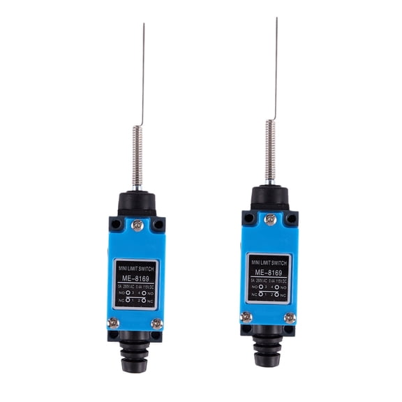 2X ME-8169 Flexible Coil Spring Arm Mini Limit Switch for CNC Mill Plasma,2 x Limit Switch,Blue& Gray& Black